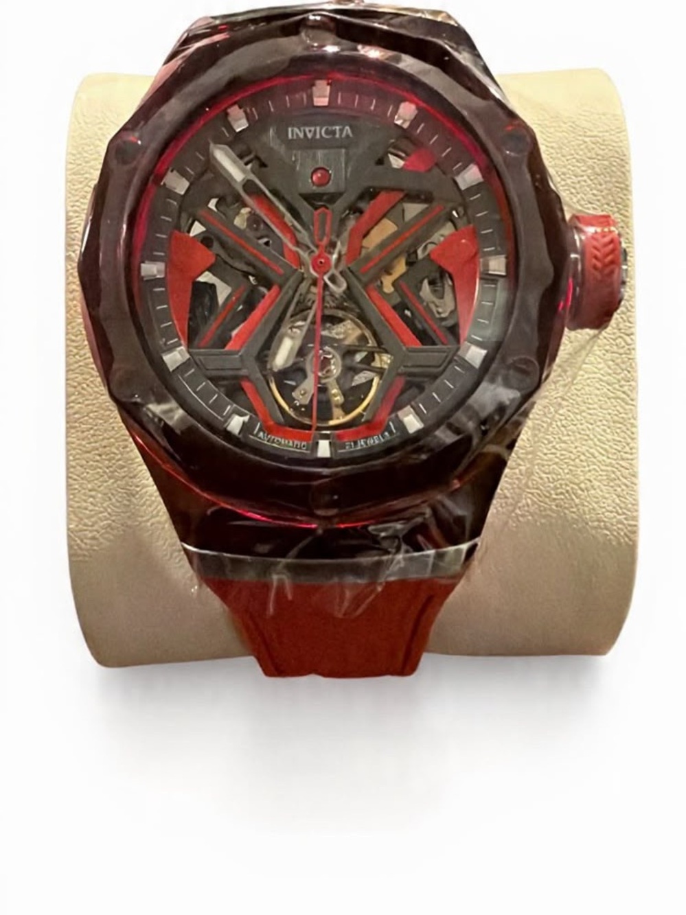 Invicta Celestial Orbitha Red and Black Skeleton Dial Men's Automatic Watch NWT
